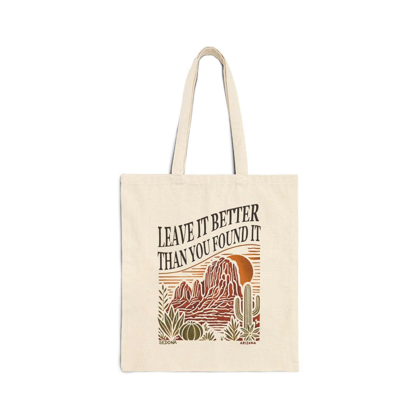 Eco-Friendly Cotton Canvas Tote Bag - "Leave It Better Than You Found It" | Reusable Grocery Bag, Beach Bag, Gift for Nature Lovers, Earth