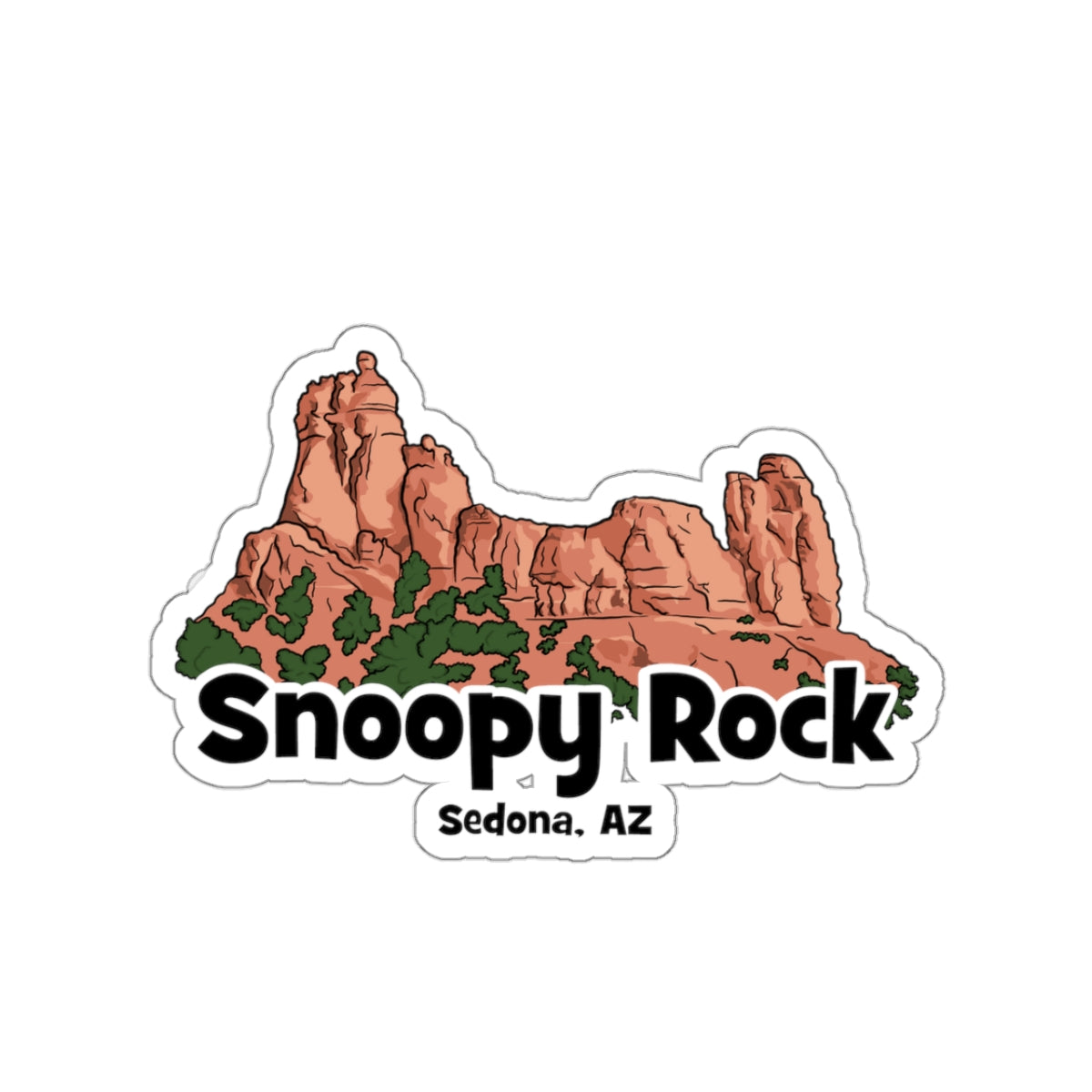 Sedona Arizona Snoopy Rock Die-Cut Sticker