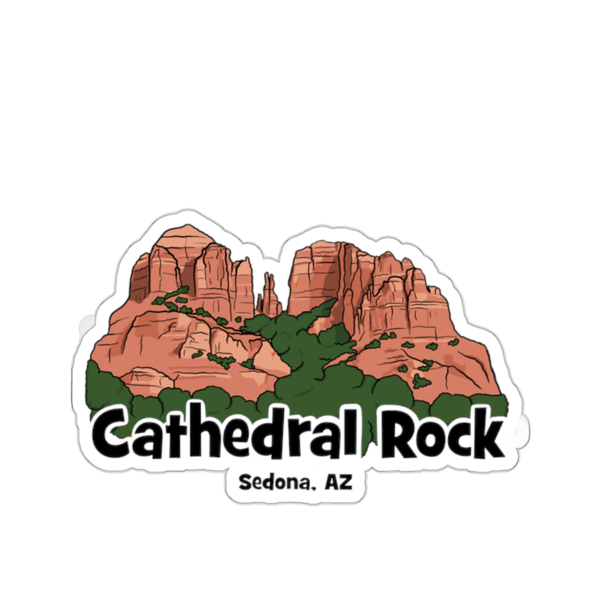 Sedona Arizona Cathedral Rock Die-Cut Sticker