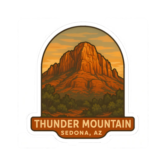 Thunder Mountain Sedona Kiss-Cut Stickers | Outdoor Adventure, Laptop Accessories, Travel Souvenirs, Nature Lover Gifts, Scenic Stickers