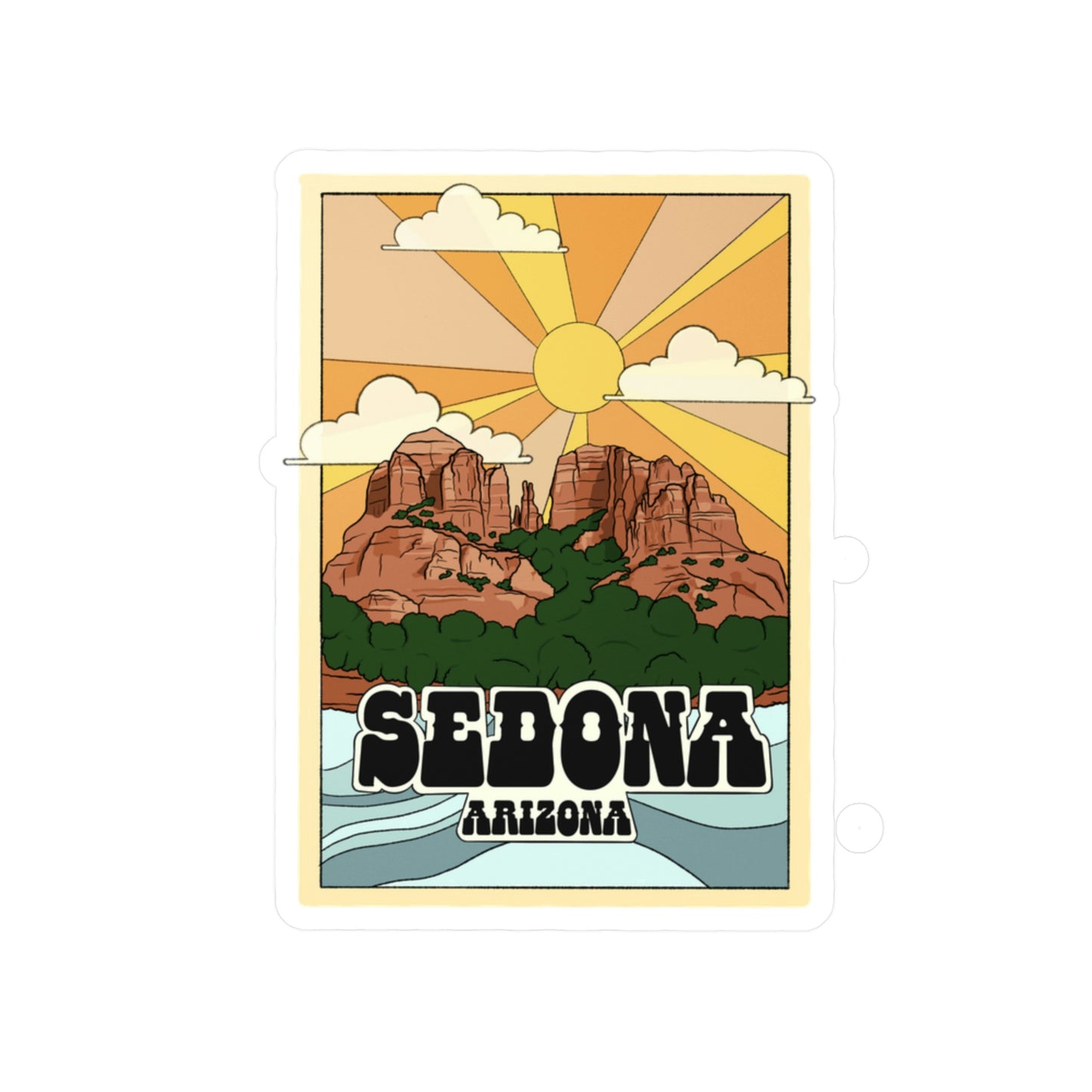 Vinyl Sedona Retro Die-Cut Stickers - redrockmerchco