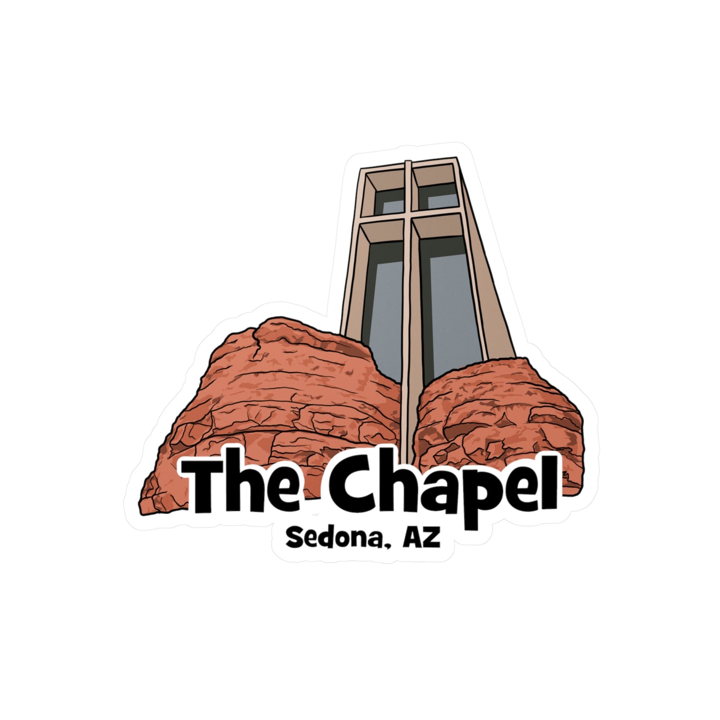 The Sedona Chapel Die-Cut Stickers - redrockmerchco