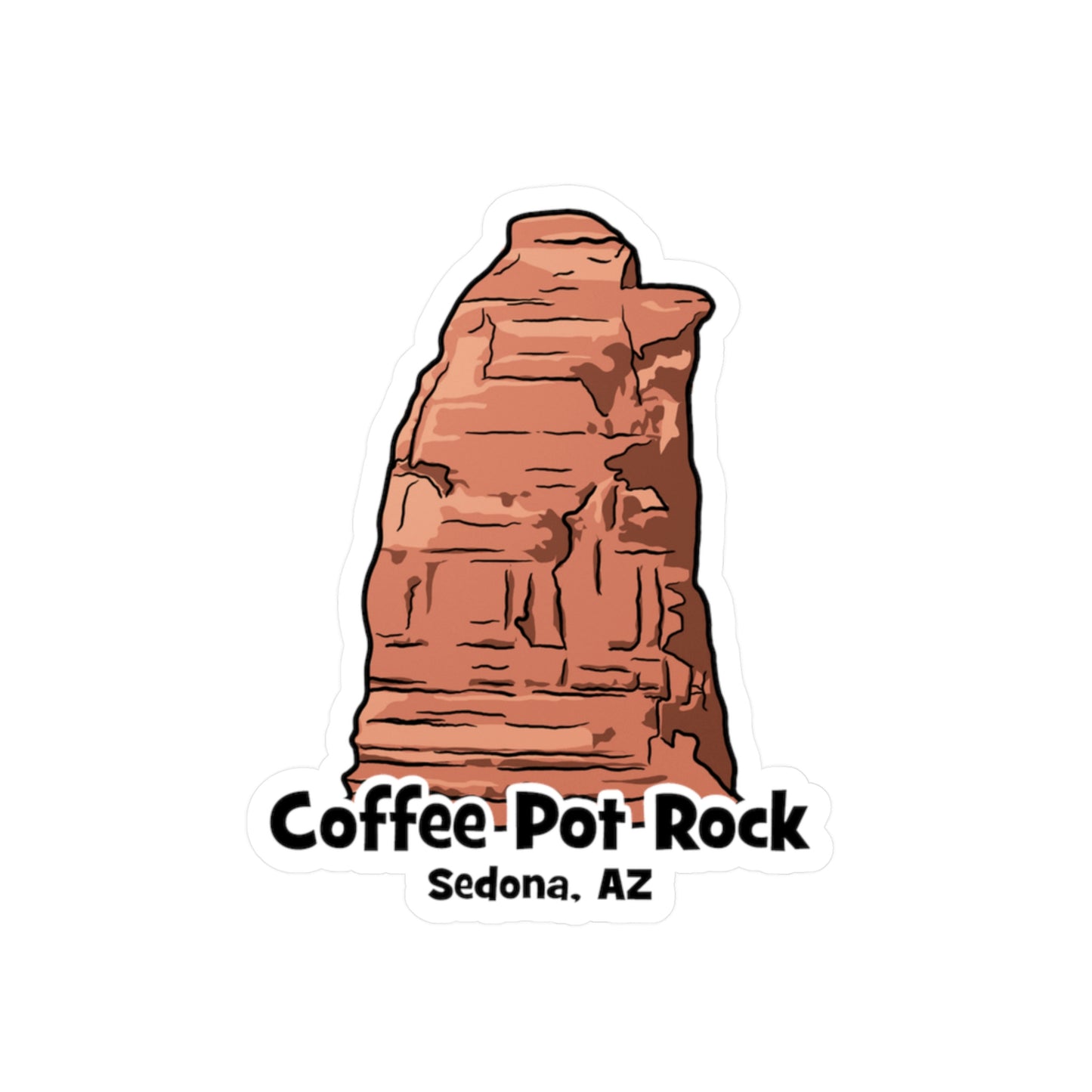 Coffee Pot Rock Die-Cut Sticker - redrockmerchco