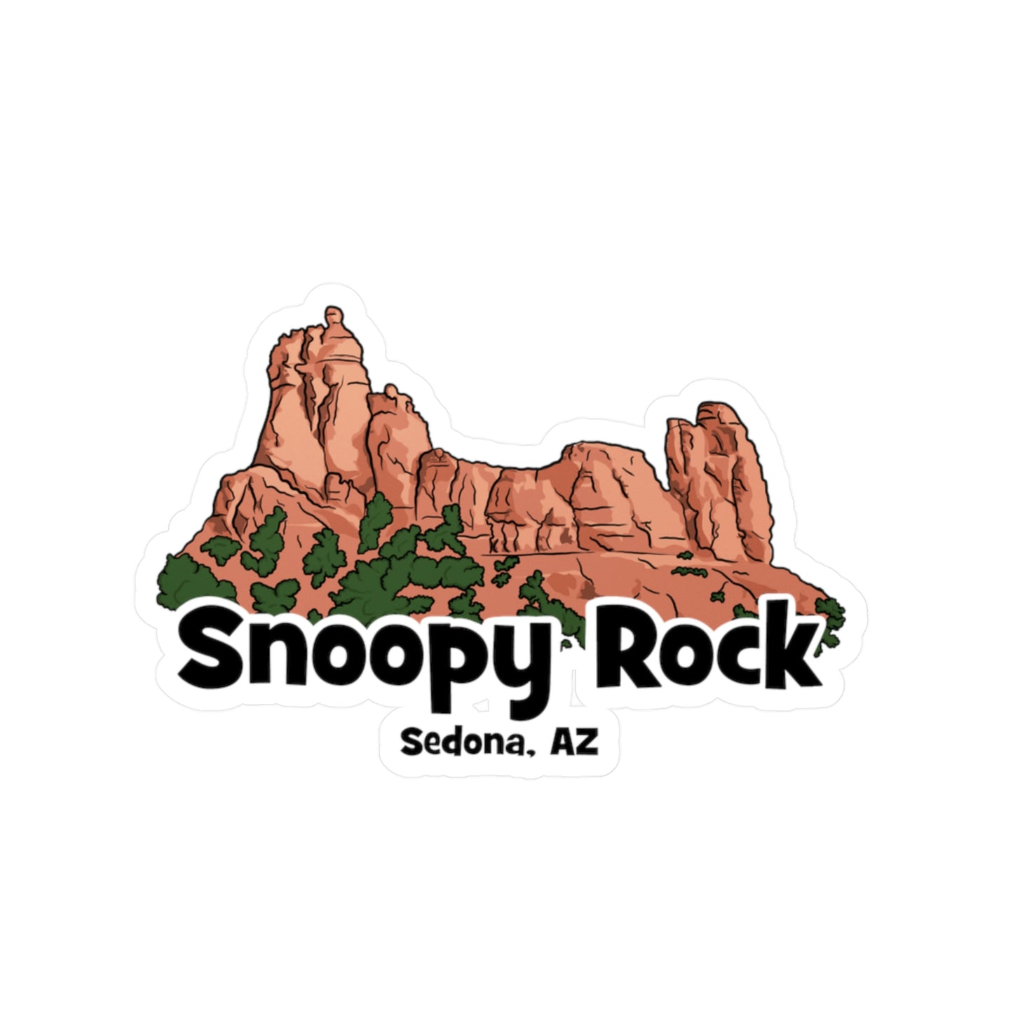 Snoopy Rock Die-Cut Sticker - redrockmerchco